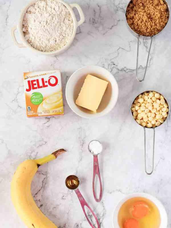 Ingredients for Banana Pudding Cookies