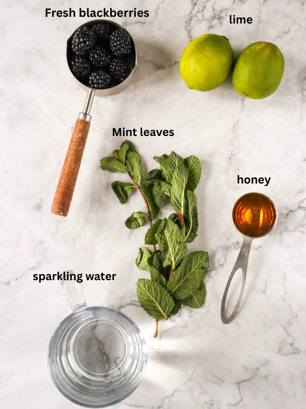 Ingredients for Blackberry Mojito