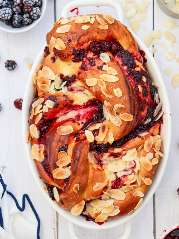 Bake-the-Blackberry-Swirl-for-Blackberry-Swirl-Bread-with-Almond-Flakes-recipe