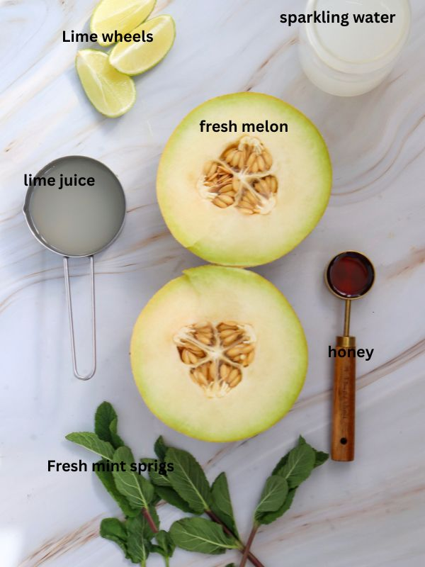 Ingredients-of-Melon-Margarita-Mocktail-Recipe