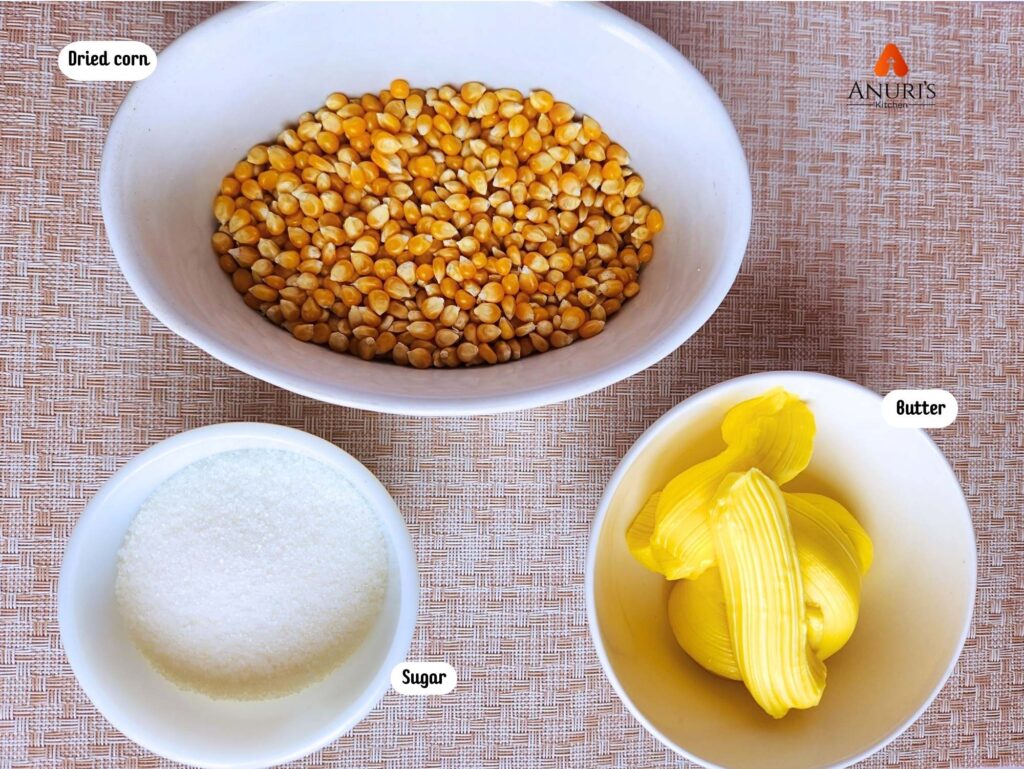 INGREDIENTS FOR POP CORN RECIPE
