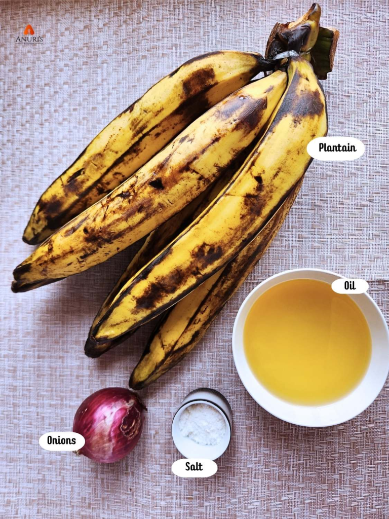 Fried plantain ingredients, listed and labelled correctly