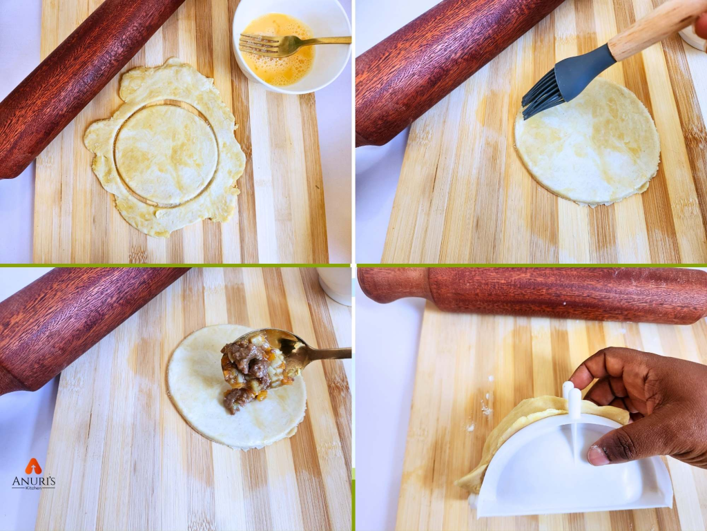 Meat pie molded into a good shape and sauce added into it