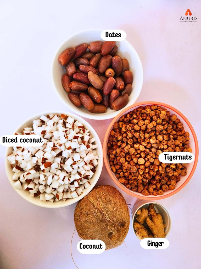 Tigernut drink ingredients listed and labelled