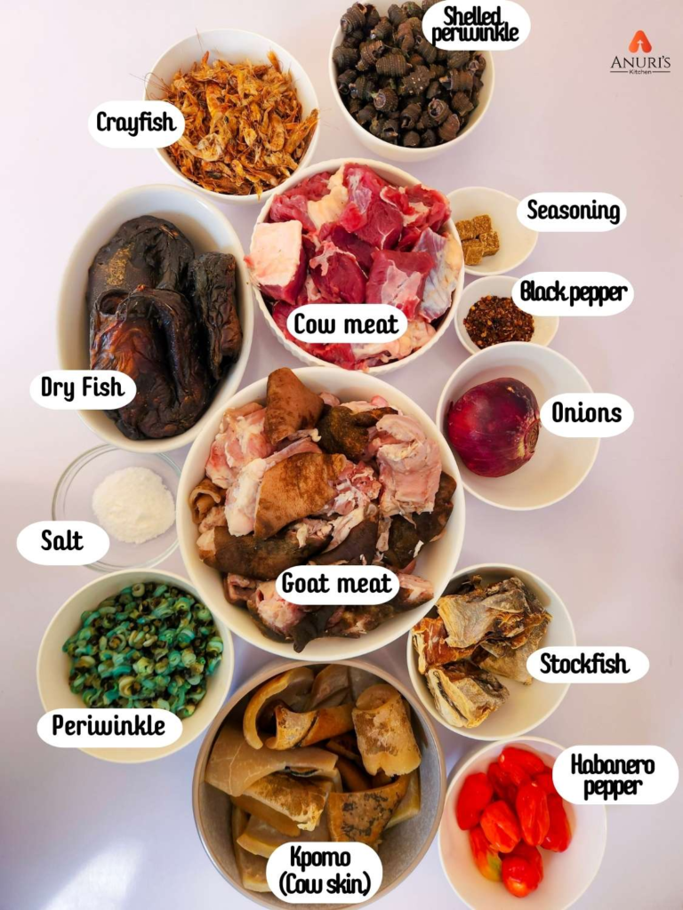 Afang soup ingredients