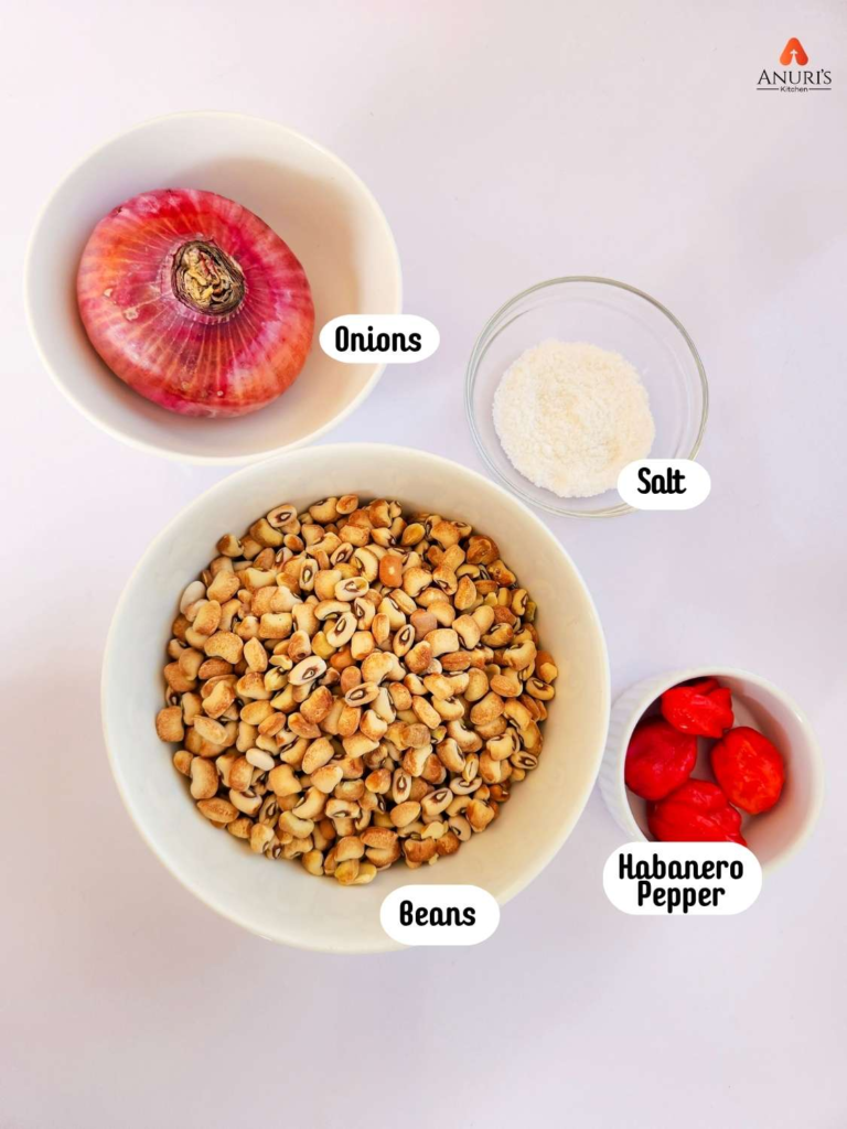 Akara ingredients listed and named