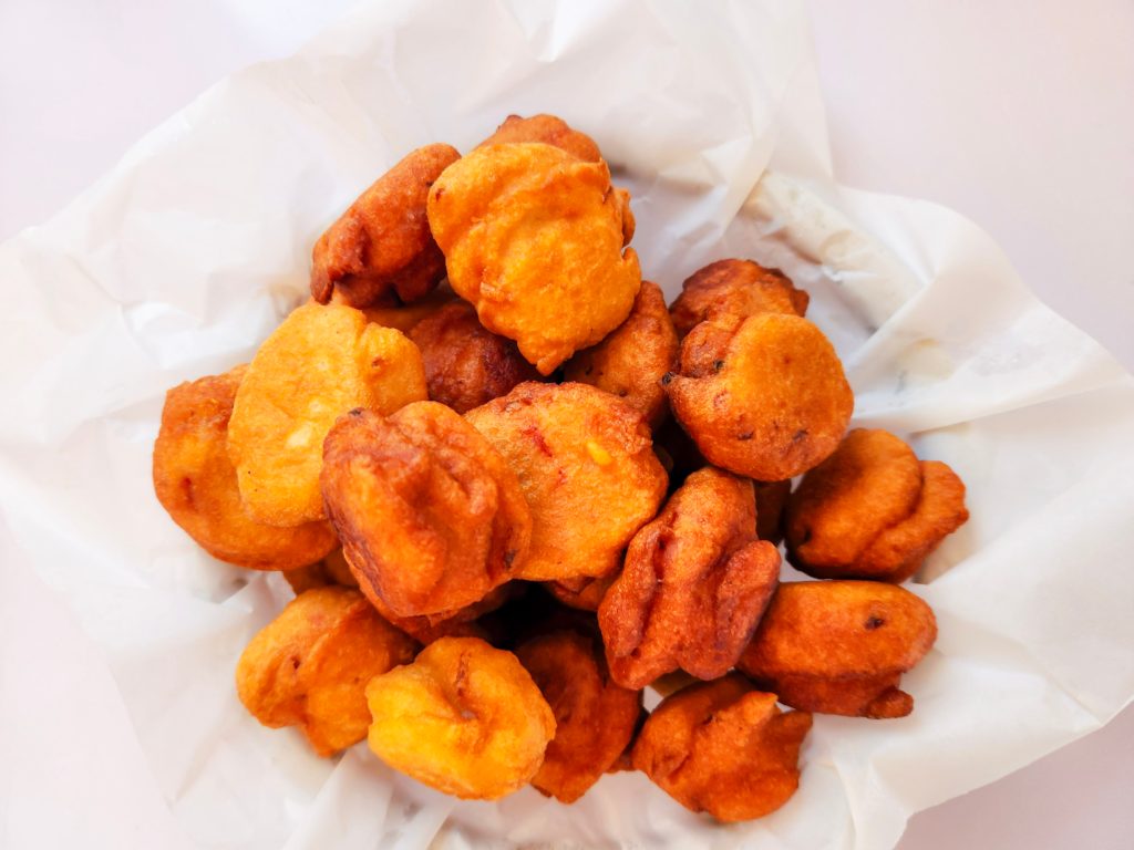 Akara served on a white sheet