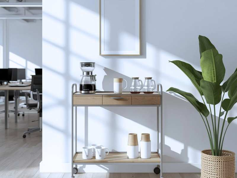 Rolling cart coffee bar