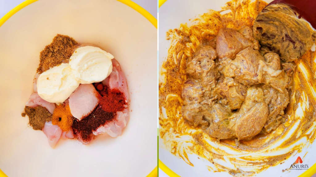 Marinating the chicken with some ingredients