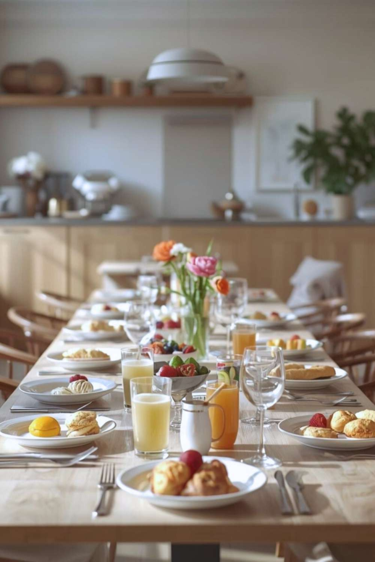 Well prepared brunch for 10 people