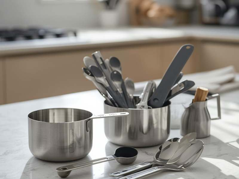 Measuring cups placed on a table