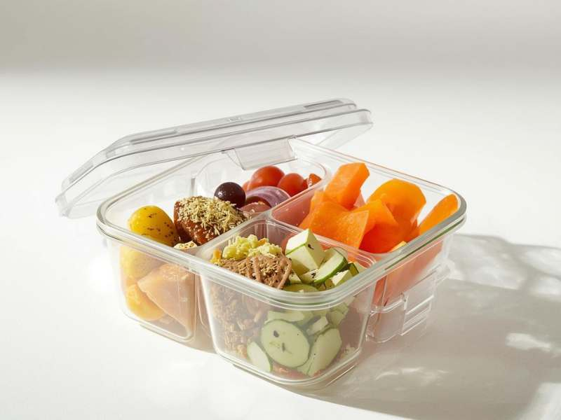 Aesthetic Transparent Glass Lunch Boxes Containing Fruits For Your 9-5