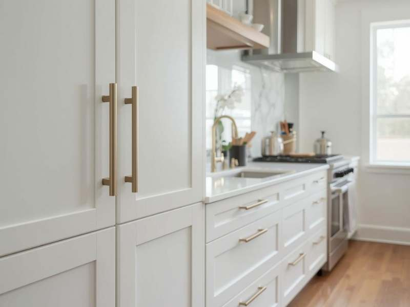 Upgraded kitchen cabinet hardware