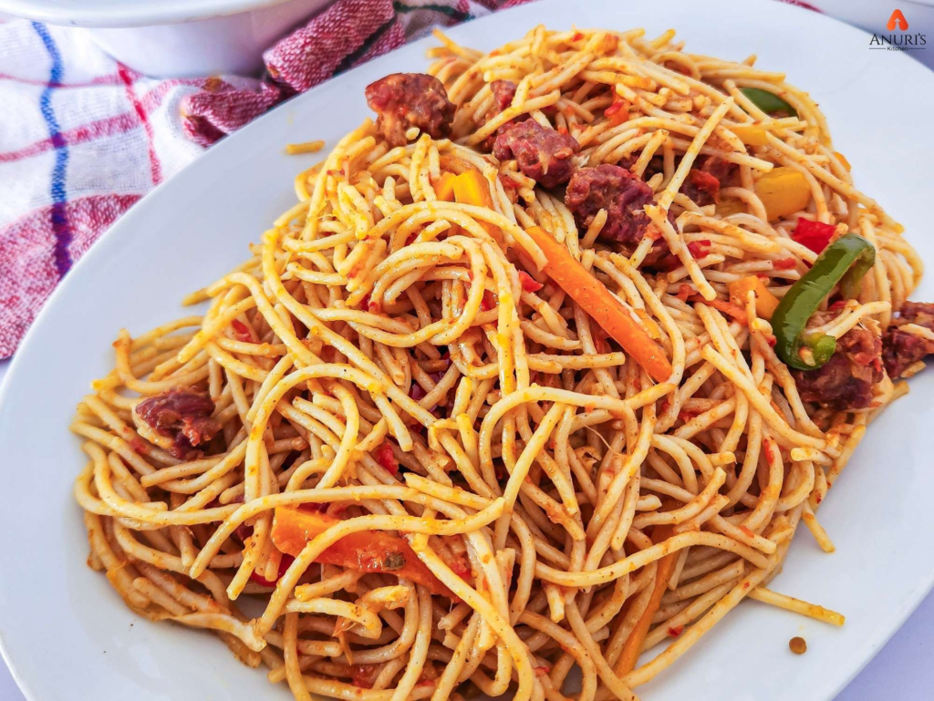 Stir fry pasta with beef introduction
